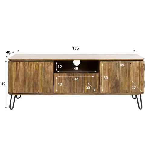 Lowboard / TV-Schrank Keke | Mangoholz massiv | sandfarben