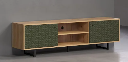 Lowboard TV-Schrank Sentra | Artisan Eiche / Dark Green