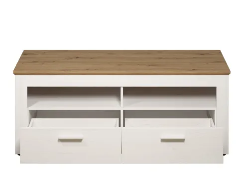 Lowboard TV-Schrank Shade | Andersen Pinie weiß / Artisan Eiche | Landhausstil | ohne Beleuchtung