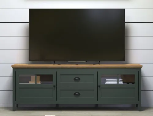 Lowboard TV-Schrank Stanton | Tannengrün / Eiche