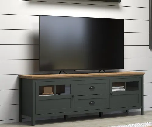 Lowboard TV-Schrank Stanton | Tannengrün / Eiche