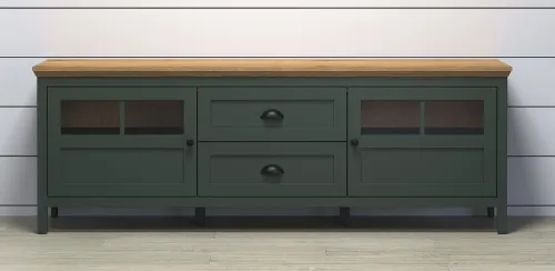 Lowboard TV-Schrank Stanton | Tannengrün / Eiche