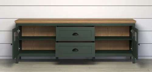 Lowboard TV-Schrank Stanton | Tannengrün / Eiche