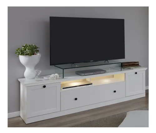 Lowboard TV-Unterteil Baxter | Landhausstil | weiß | LED Beleuchtung