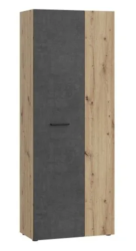 Mehrzweckschrank Drehtürenschrank Schrank Net106 | 2-türig | Dunkelgrau / Artisan Eiche