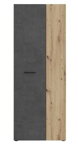 Mehrzweckschrank Drehtürenschrank Schrank Net106 | 2-türig | Dunkelgrau / Artisan Eiche