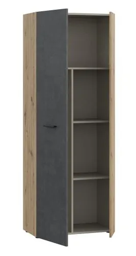 Mehrzweckschrank Drehtürenschrank Schrank Net106 | 2-türig | Dunkelgrau / Artisan Eiche