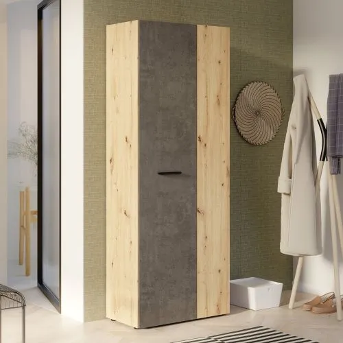 Mehrzweckschrank Drehtürenschrank Schrank Net106 | 2-türig | Dunkelgrau / Artisan Eiche