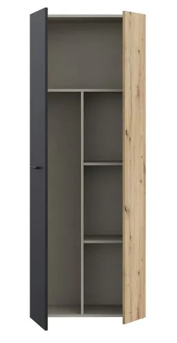 Mehrzweckschrank Drehtürenschrank Schrank Net106 | 2-türig | schwarz / Artisaneiche