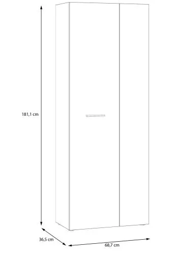 Mehrzweckschrank Drehtürenschrank Schrank Net106 | 2-türig | schwarz / Artisaneiche