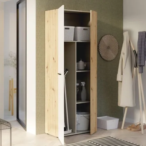 Mehrzweckschrank Drehtürenschrank Schrank Net106 | 2-türig | weiß / Artisan Eiche