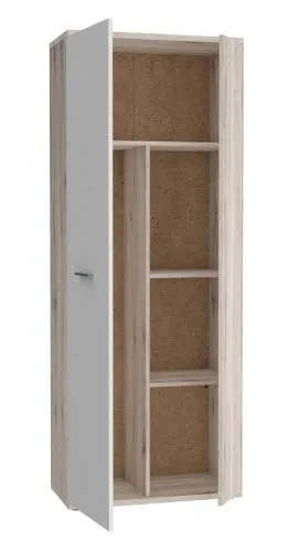 Mehrzweckschrank Drehtürenschrank Schrank Net106 | 2-türig | weiß / Sandeiche