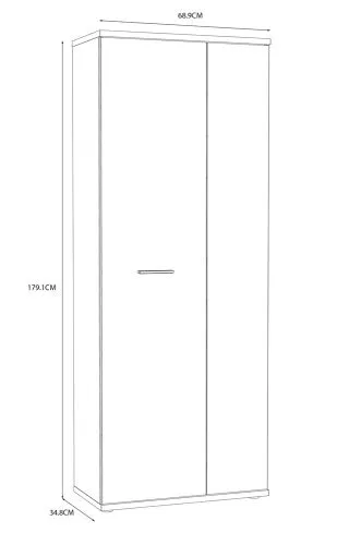 Mehrzweckschrank Drehtürenschrank Schrank Net106 | 2-türig | weiß / Sandeiche