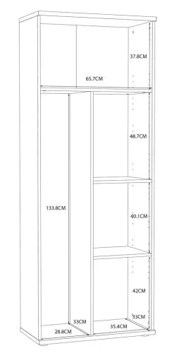 Mehrzweckschrank Drehtürenschrank Schrank Net106 | 2-türig | weiß / Sandeiche
