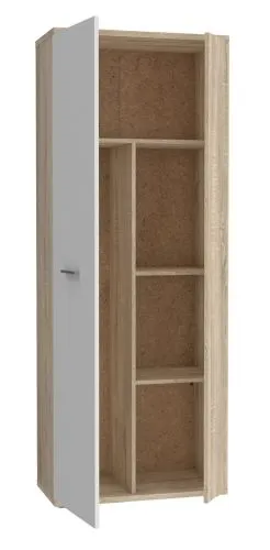 Mehrzweckschrank Drehtürenschrank Schrank Net106 | 2-türig | weiß / Sonoma Eiche