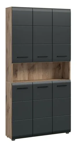 Mehrzweckschrank Ice | Nox Oak / schwarz matt