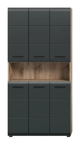 Mehrzweckschrank Ice | Nox Oak / schwarz matt