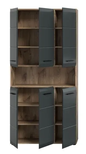 Mehrzweckschrank Ice | Nox Oak / schwarz matt