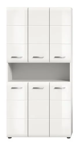 Mehrzweckschrank Ice | weiß / weiß Hochglanz