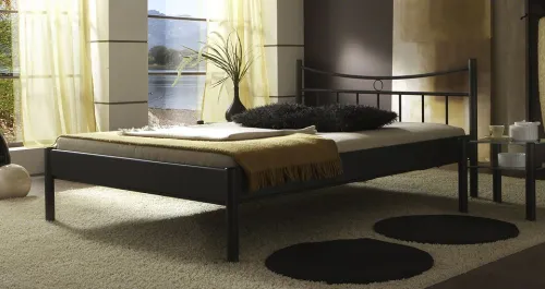 Metallbett Iris 2 | schwarz | 100x210 | ohne Fußteil