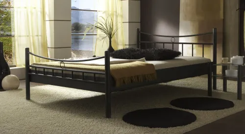 Metallbett Iris 2 | schwarz | 90x220 | mit Fußteil