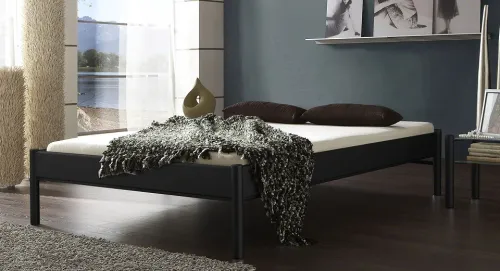 Metallbett Iris 3 | schwarz Struktur | 180x220
