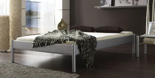 Metallbett Iris 3 | silber Struktur | 140x200