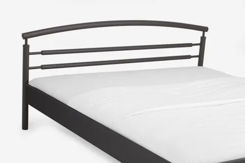 Metallbett Iris | mit Kopfteil | schwarz | 180x200
