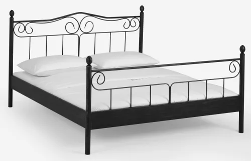 Metallbett Iris | schwarz / silber gewischt | 160x200 | mit Fußteil