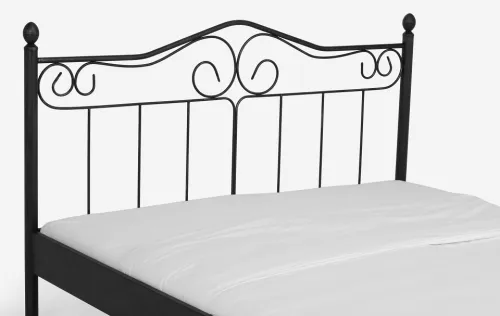 Metallbett Iris | schwarz / silber gewischt | 200x210 | ohne Fußteil