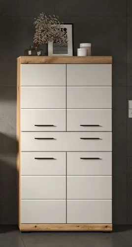 Midischrank breit Scout | mit Schubkasten | Kaschmir / Evoak Oak