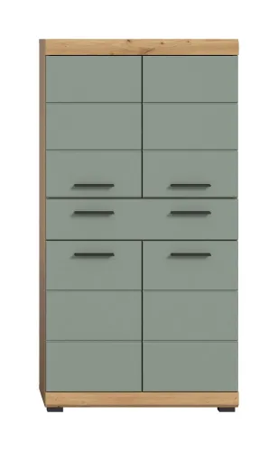 Midischrank breit Scout | mit Schubkasten | Salbei / Artisan Eiche