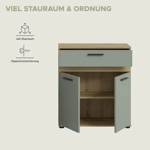 Midischrank Kommode Blake | Salbei / Artisan Eiche