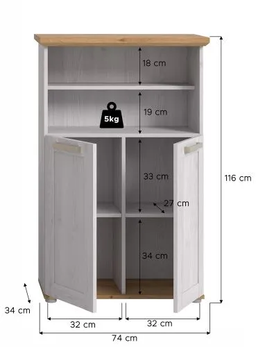 Midischrank Verona | Sibiu Larche / Artisan Eiche