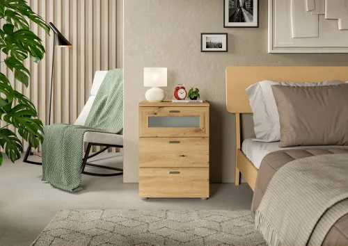 Nachtkommode Xeno | mit Schubkästen | Artisan Eiche