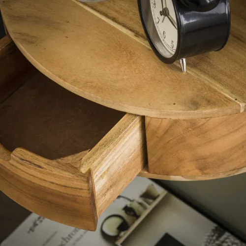 Nachttisch Chara | mit Schubkasten | Akazie massiv | natur