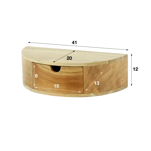 Nachttisch Chara | mit Schubkasten | Akazie massiv | natur