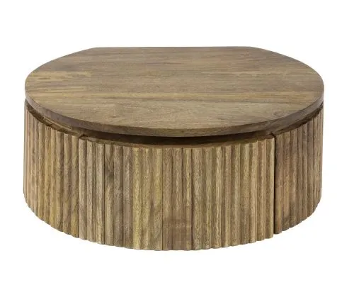 Nachttisch Damcha | mit Schubkasten | Mangoholz | sandfarbe