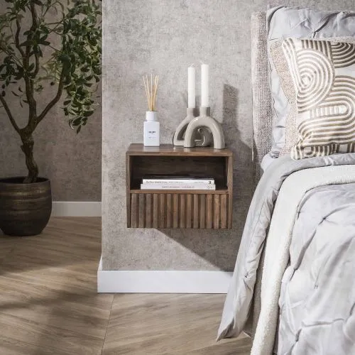 Nachttisch Galia | mit Schubkasten | Akazie massiv | braun