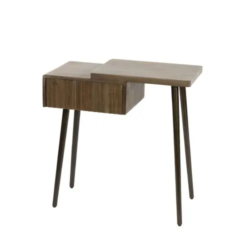 Nachttisch Galia | Stehend | Rechtsseitige Tischplatte | Akazie massiv | braun