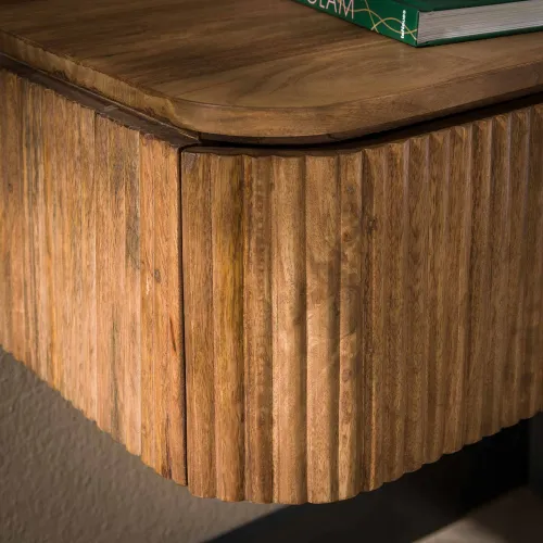 Nachttisch Keke | mit Schubkasten | Mangoholz | sandfarben