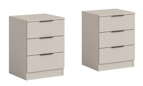 Nachttisch Kopenhagen | 2er set | mit Schubkästen | Kaschmir