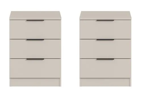Nachttisch Kopenhagen | 2er set | mit Schubkästen | Kaschmir