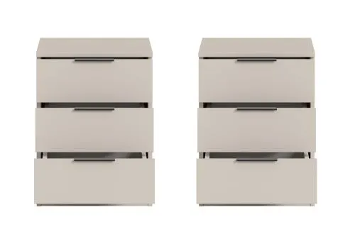 Nachttisch Kopenhagen | 2er set | mit Schubkästen | Kaschmir