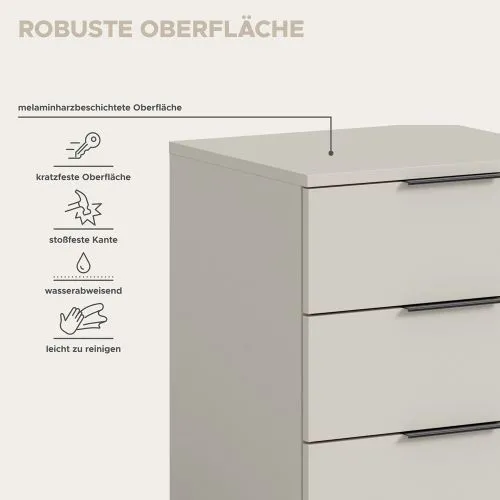 Nachttisch Kopenhagen | mit Schubkästen | Kaschmir