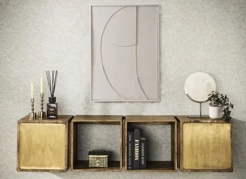 Nachttisch Laita 4 | mit Schubkästen | Mangoholz | sandfarbe