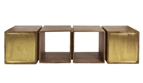 Nachttisch Laita 4 | mit Schubkästen | Mangoholz | sandfarbe