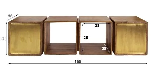 Nachttisch Laita 4 | mit Schubkästen | Mangoholz | sandfarbe