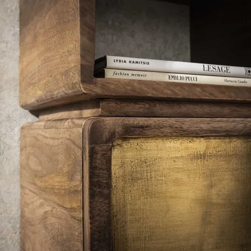 Nachttisch Laita | mit Schubkasten | Mangoholz | sandfarbe