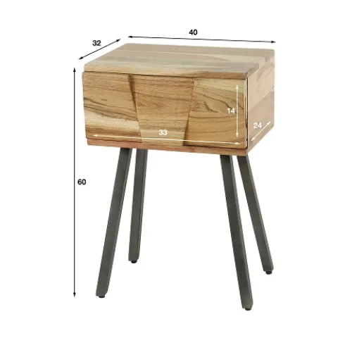 Nachttisch Malvine | Akazie massiv | naturell